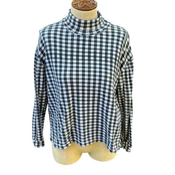Vintage High Sierra Mock Turtleneck Black and White Top Women’s size Medium - Picture 1 of 8